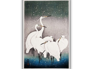 Reprodukcija Gārņu grupa (Ohara Kosona), 100x70 cm cena un informācija | Gleznas | 220.lv