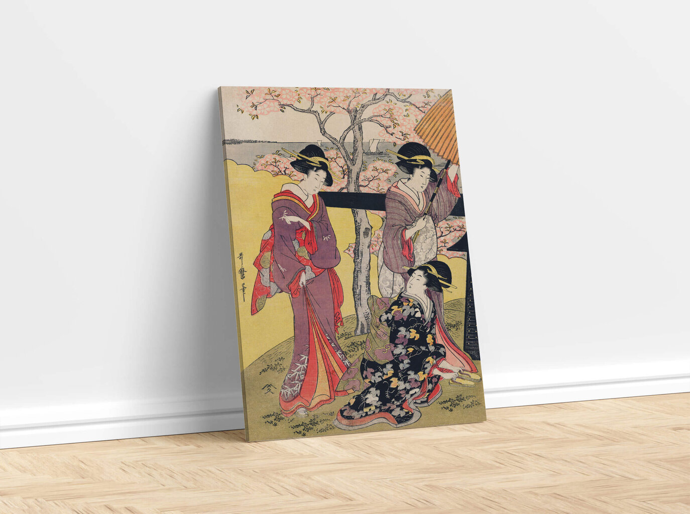 Reprodukcija Gotenjama no Hanami Hidari (Utamaro Kitagava), 100x70 cm cena un informācija | Gleznas | 220.lv