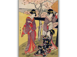 Reprodukcija Gotenjama no Hanami Hidari (Utamaro Kitagava), 100x70 cm cena un informācija | Gleznas | 220.lv