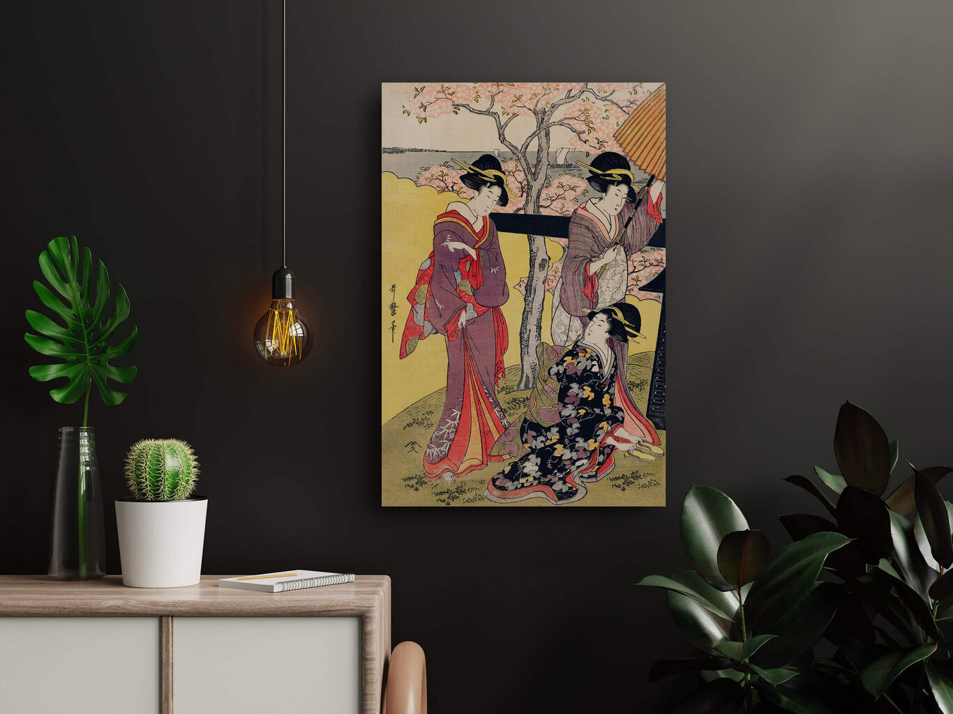 Reprodukcija Gotenjama no Hanami Hidari (Utamaro Kitagava), 100x70 cm cena un informācija | Gleznas | 220.lv