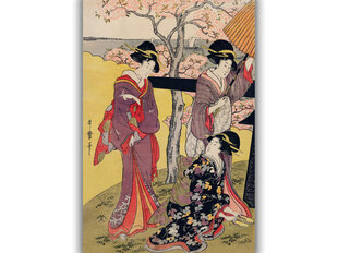 Reprodukcija Gotenjama no Hanami Hidari (Utamaro Kitagava), 30x40 cm cena un informācija | Gleznas | 220.lv