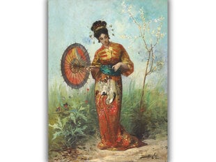 Reprodukcija Japāniete ar lietussargu (Pjērs Marī Beils), 40x60 cm cena un informācija | Gleznas | 220.lv
