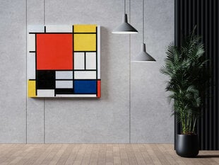 Reprodukcija Kompozīcija ar dzeltenu, zilu un sarkanu (Pīts Mondriāns), 100x100 cm cena un informācija | Gleznas | 220.lv