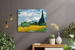 Репродукция Пшеничное поле с кипарисами (Винсент Ван Гог), 30x40 см цена и информация | Картины | 220.lv