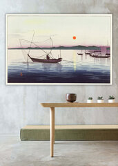 Reprodukcija Laivas un rietošā saule (Ohara Kosona), 80x50 cm cena un informācija | Gleznas | 220.lv