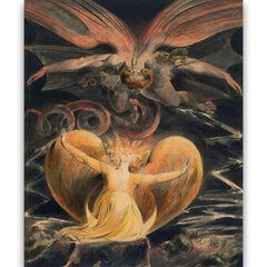 Reprodukcija Lielais sarkanais pūķis un sieviete, tērpta saulē (Viljams Bleiks), 100x70 cm cena un informācija | Gleznas | 220.lv