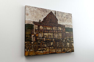 Reprodukcija Māja ar dakstiņu jumtu (Egons Šīle), 100x80 cm cena un informācija | Gleznas | 220.lv