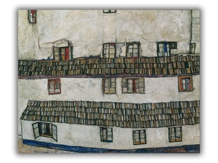 Reprodukcija Mājas siena (logs) (Egons Šīle), 100x80 cm cena un informācija | Gleznas | 220.lv