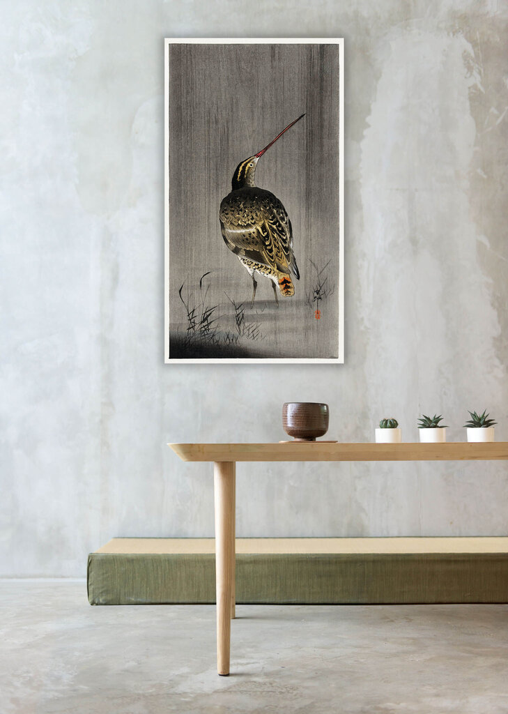 Reprodukcija Mērkaziņa lietū (Ohara Kosona), 100x60 cm cena un informācija | Gleznas | 220.lv