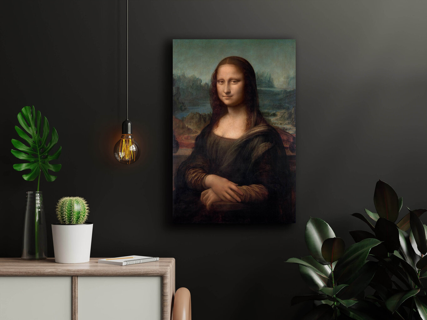 Reprodukcija Mona Liza (Leonardo da Vinči), 40x60 cm cena un informācija | Gleznas | 220.lv