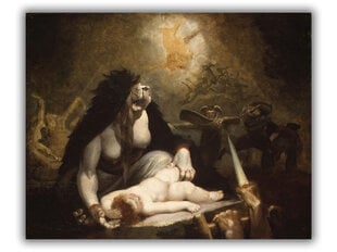 Reprodukcija Nakts ragana viesojas pie Lapzemes raganām (Henrihs Fuzeli), 40x35 cm cena un informācija | Gleznas | 220.lv