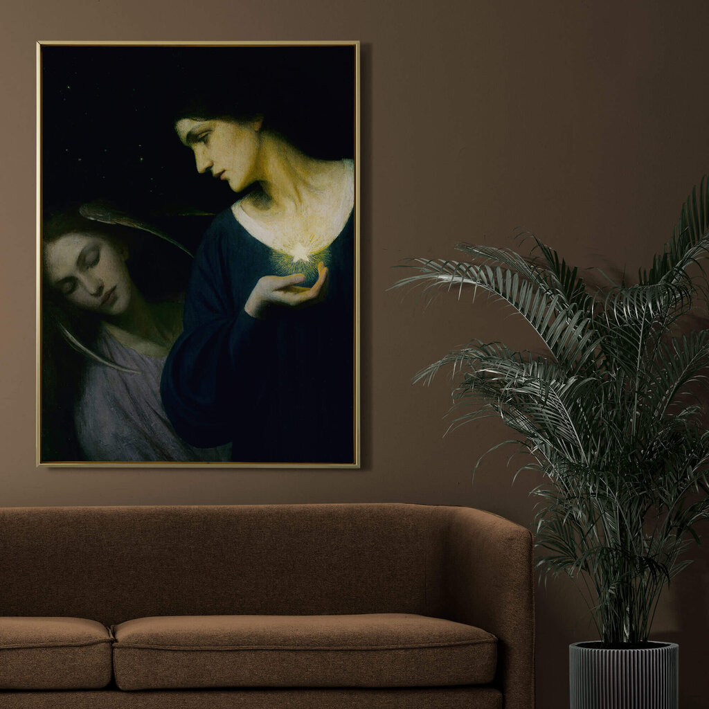 Reprodukcija Nakts un viņas meita Miegs (Mērija L. Makombera), 40x35 cm cena un informācija | Gleznas | 220.lv