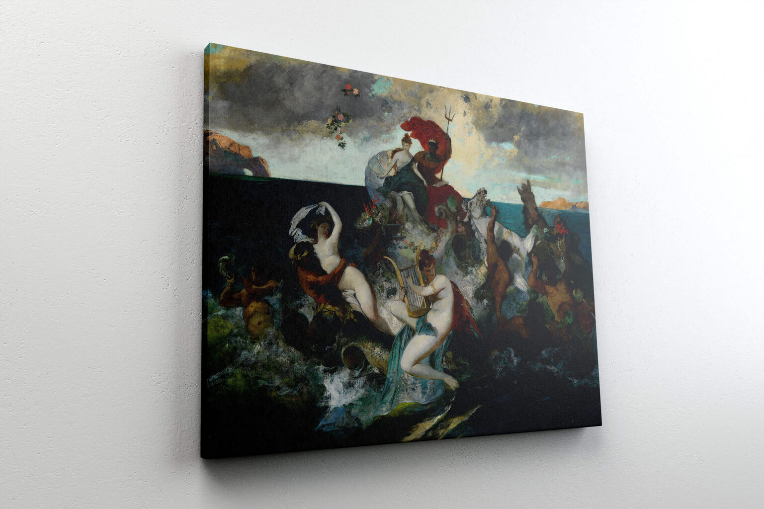 Reprodukcija Neptūna un Amfitrītes kāzu procesija, 80x65 cm cena un informācija | Gleznas | 220.lv