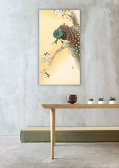 Reprodukcija Pāvs uz ziedošās sakuras (Ohara Kosona), 60x30 cm cena un informācija | Gleznas | 220.lv
