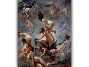Reprodukcija Witches Going to Their Sabbath (Luis Ricardo Falero) cena un informācija | Gleznas | 220.lv