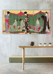 Reprodukcija Sieviete ar apmeklētāju (Utamaro Kitagava), 100x50 cm cena un informācija | Gleznas | 220.lv