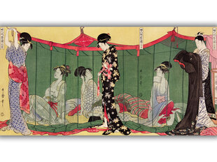 Reprodukcija Sieviete ar apmeklētāju (Utamaro Kitagava), 60x30 cm cena un informācija | Gleznas | 220.lv