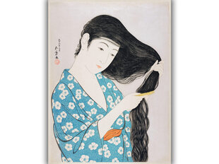 Репродукция Женщина, расчесывающая волосы (Гойо Хасигути), 30x40 см цена и информация | Картины | 220.lv