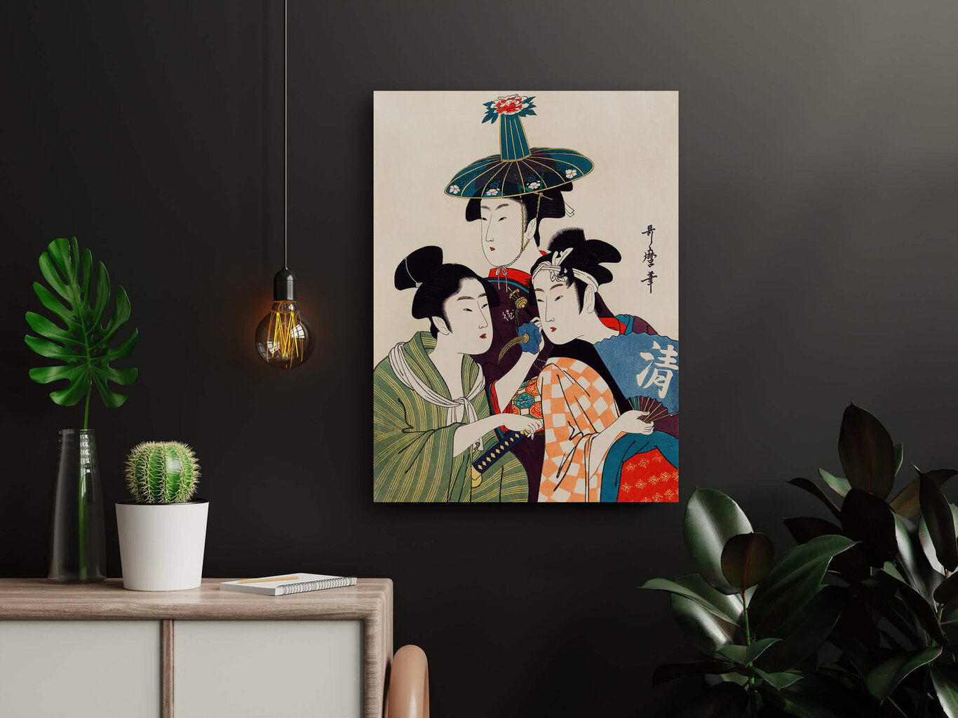 Reprodukcija Trīs jaunieši vai jaunietes (Utamaro Kitagava), 30x40 cm cena un informācija | Gleznas | 220.lv