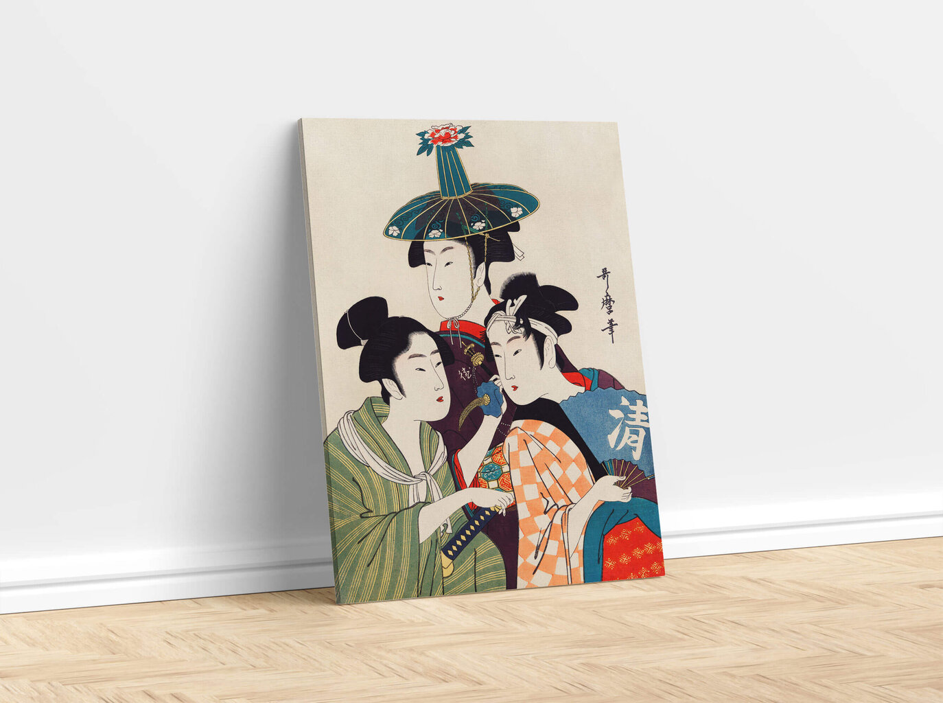 Reprodukcija Trīs jaunieši vai jaunietes (Utamaro Kitagava), 30x40 cm cena un informācija | Gleznas | 220.lv