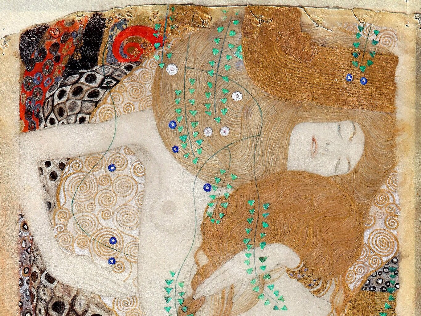 Reprodukcija Ūdens Čūskas II (1904), Gustavs Klimts, 60x20 cm цена и информация | Gleznas | 220.lv