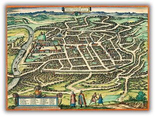 Reprodukcija Viļņas karte (1576), 30x40 cm cena un informācija | Gleznas | 220.lv