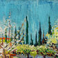 Reprodukcija Ziedošais dārzs, kuru ieskauj cipreses (Vinsents van Gogs), 100x70 cm cena un informācija | Gleznas | 220.lv