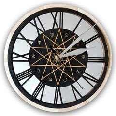 Sienas pulkstenis ar spoguli Alķīmija, 40 cm - Wolf Kult cena un informācija | Pulksteņi | 220.lv