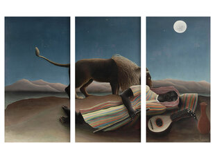 Glezna 3 daļas Guļošā čigāniete, Anrī Ruso, 150x100 cm, Wolf Kult cena un informācija | Gleznas | 220.lv