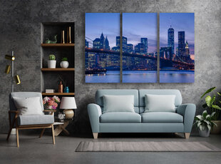 Триптих Панорама Манхэттена, 120x80 см, Wolf Kult цена и информация | Картины | 220.lv