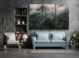 Glezna 3 daļas Mežs miglā, 120x80 cm, Wolf Kult cena un informācija | Gleznas | 220.lv