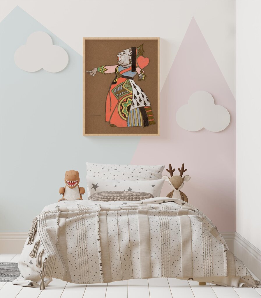 Vintāžas plakāts bērniem Alise brīnumzemē: Siržu karaliene, 59x84 cm (A1), cena un informācija | Gleznas | 220.lv