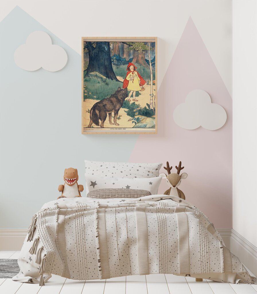 Vintāžas plakāts bērniem Sarkangalvīte, 42x59 cm (A2), cena un informācija | Gleznas | 220.lv