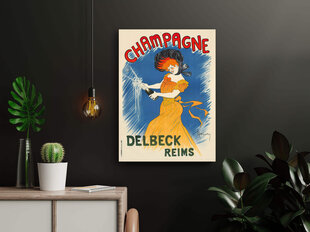 Vintāžas plakāts Šampanietis, 42x59 cm (A2), cena un informācija | Gleznas | 220.lv
