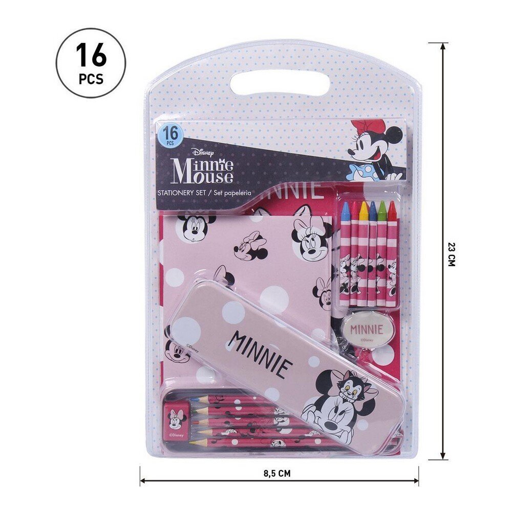 Kancelejas piederumu komplekts Minnie Mouse 16 gab. cena un informācija | Kancelejas preces | 220.lv