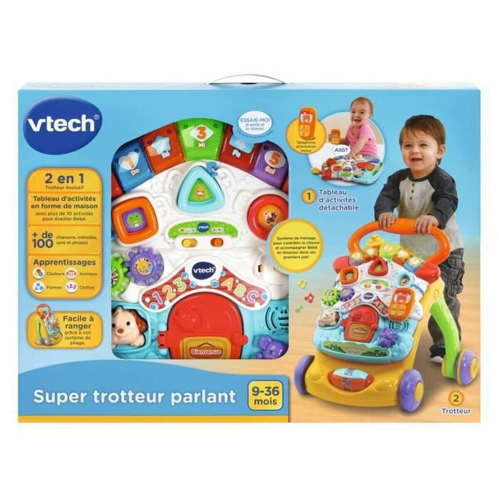 Staigulītis Vtech Super Trotteur Parlant 2 in 1, oranžs cena un informācija | Rotaļlietas zīdaiņiem | 220.lv