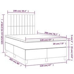 vidaXL Кровать с пружинным матрасом, темно-серый, 120x200 см цена и информация | Кровати | 220.lv