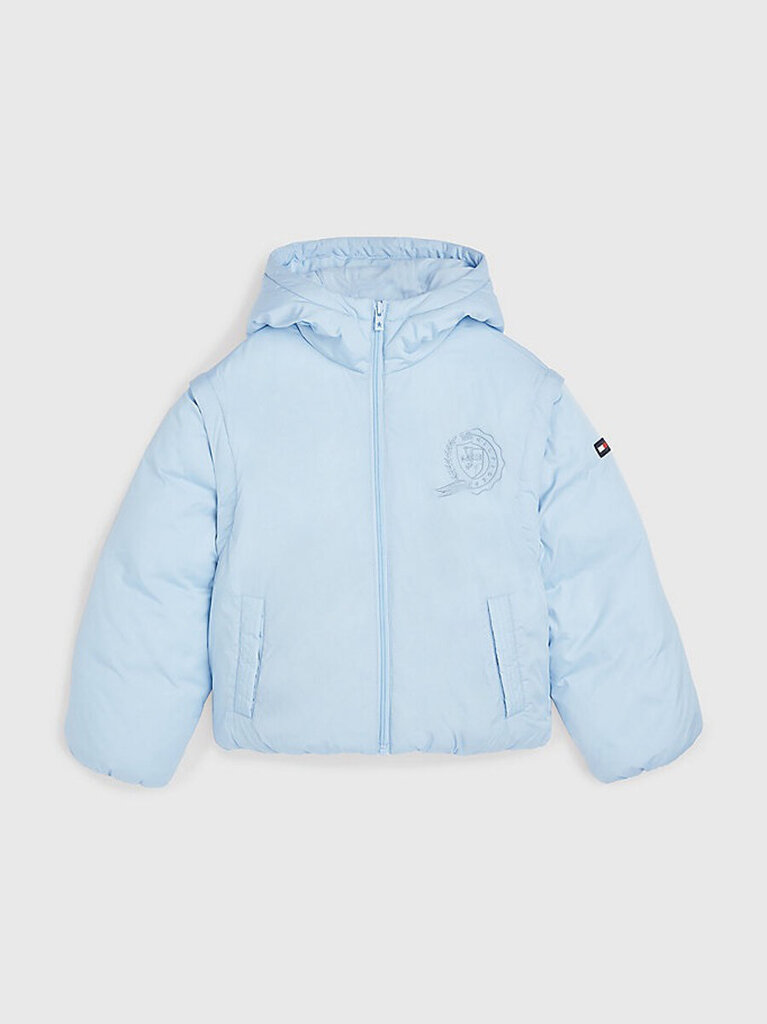 Virsjaka meitenēm TOMMY HILFIGER Icon Zip Off Chambray, zila cena un informācija | Virsjakas un mēteļi meitenēm | 220.lv