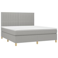 vidaXL atsperu gulta ar matraci, gaiši pelēka audums, 180x200 cm цена и информация | Кровати | 220.lv
