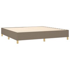 vidaXL atsperu gultas rāmis ar matraci, pelēkbrūns, 200x200 cm, audums cena un informācija | Gultas | 220.lv