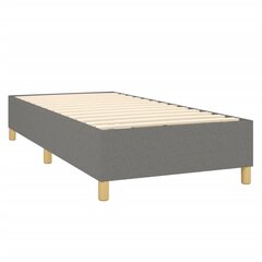 vidaXL atsperu gulta ar matraci, tumši pelēka, 90x200 cm, audums cena un informācija | Gultas | 220.lv