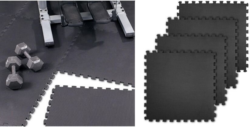 Paklājs sportam SMJ Puzzle Mat, 4 gab. 62x62x1 cm, melns cena un informācija | Vingrošanas paklāji | 220.lv