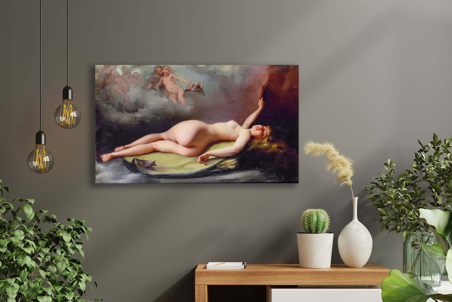 Reprodukcija Guļošā kailā (Luiss Rikardo Falero), 100x60 cm cena un informācija | Gleznas | 220.lv