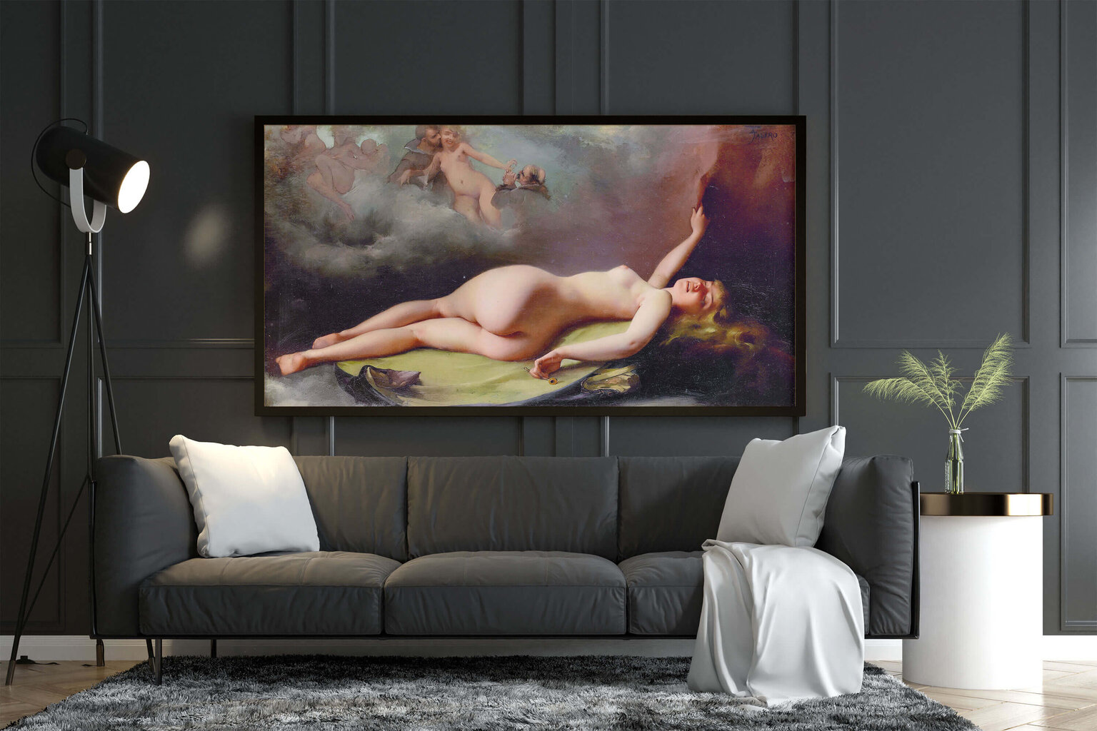 Reprodukcija Guļošā kailā (Luiss Rikardo Falero), 100x60 cm цена и информация | Gleznas | 220.lv