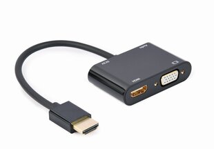 Gembird HDMI male to HDMI female + VGA f cena un informācija | Adapteri un USB centrmezgli | 220.lv