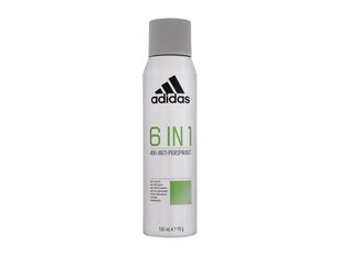 Izsmidzināms dezodorants vīriešiem Adidas 6 In 1 48h 150 ml cena un informācija | Adidas Smaržas, kosmētika | 220.lv