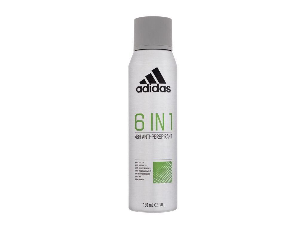 Izsmidzināms dezodorants vīriešiem Adidas 6 In 1 48h 150 ml цена и информация | Dezodoranti | 220.lv