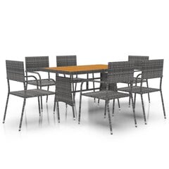 Комплект уличной мебели для столовой зоны из 7 частей, серый цена и информация | Комплекты уличной мебели | 220.lv