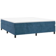 vidaXL atsperu gulta ar matraci, tumši zils samts, 200x200 cm cena un informācija | Gultas | 220.lv