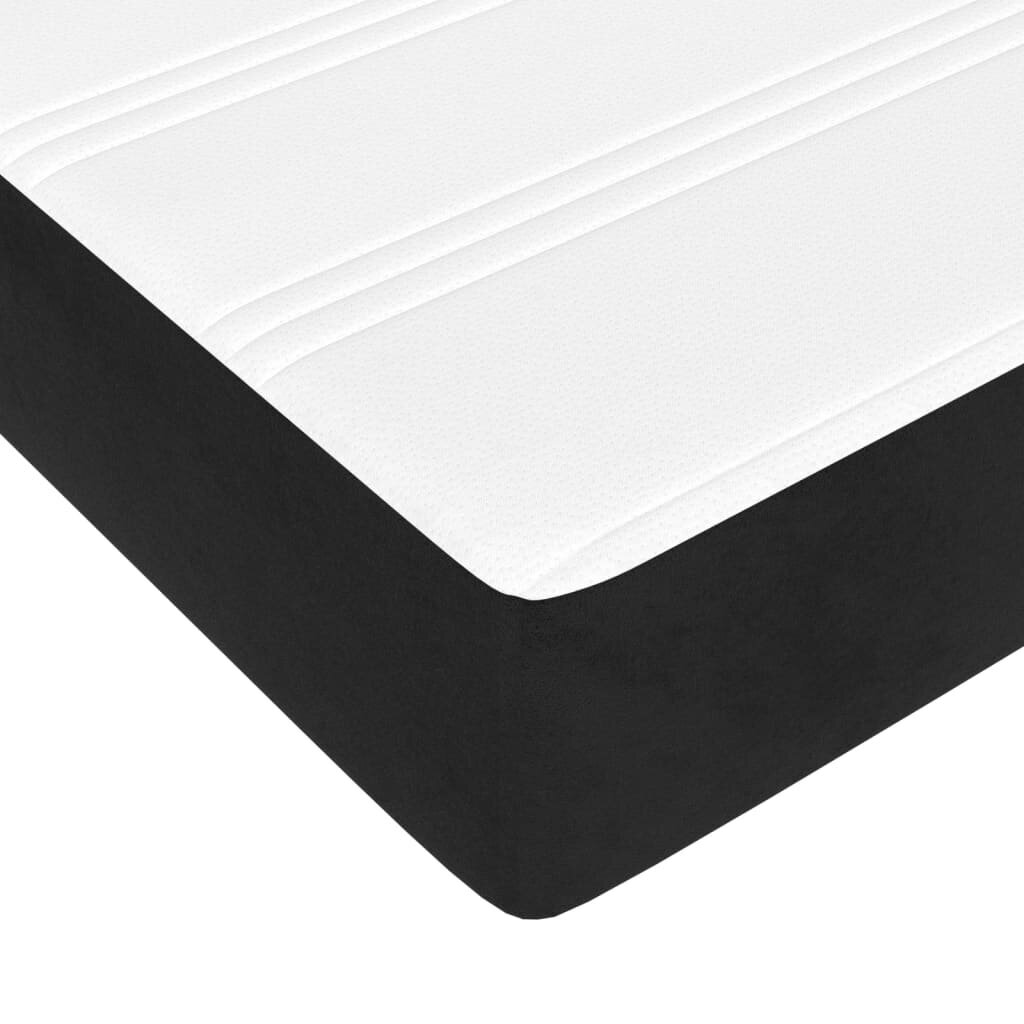 vidaXL atsperu gulta ar matraci, melns samts, 180x200 cm cena un informācija | Gultas | 220.lv
